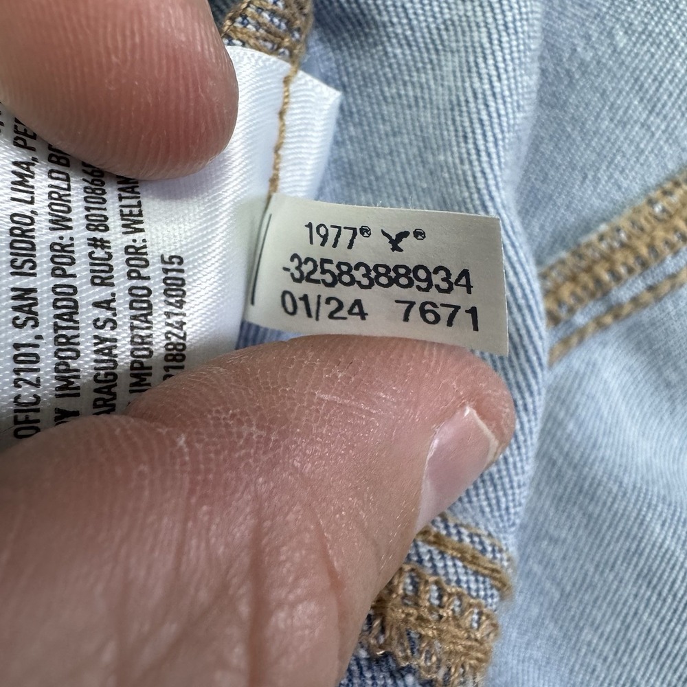 American Eagle Denim Dress Women's 6 Blue Maxi Scoop Neck Sleeveless Side Slit - Picture 13 of 16